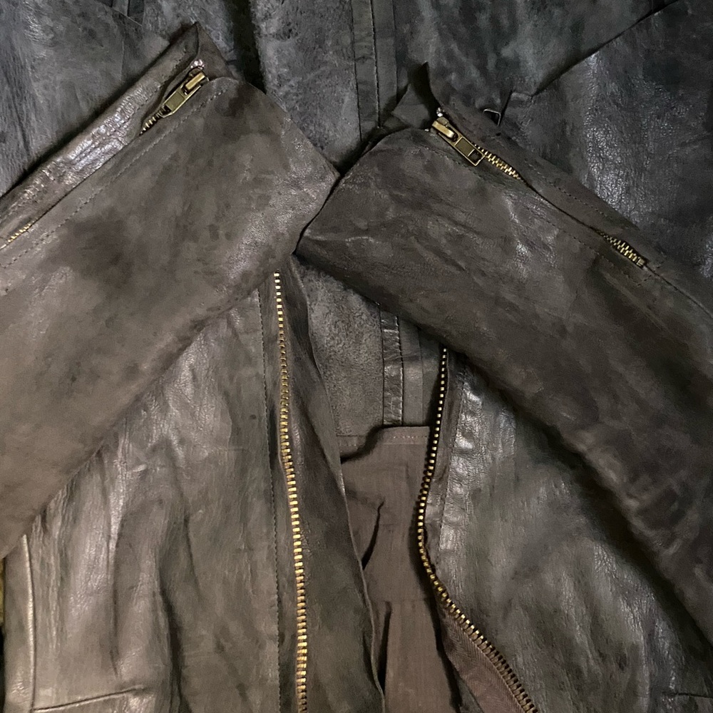BLUR Leather Distressed Jacket Size 40 US 0-2 - Picture 9 of 15